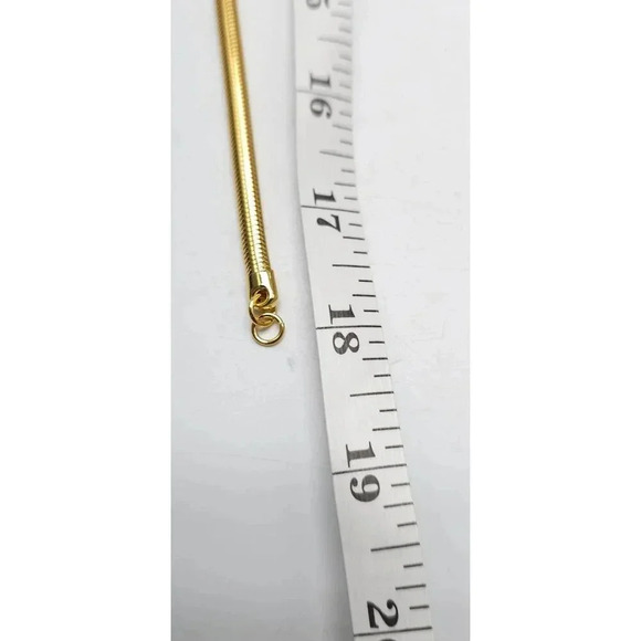 Nolan Miller Glamour Collection Gold Tone Necklace With Blue Rhinestone Choker - Picture 6 of 6